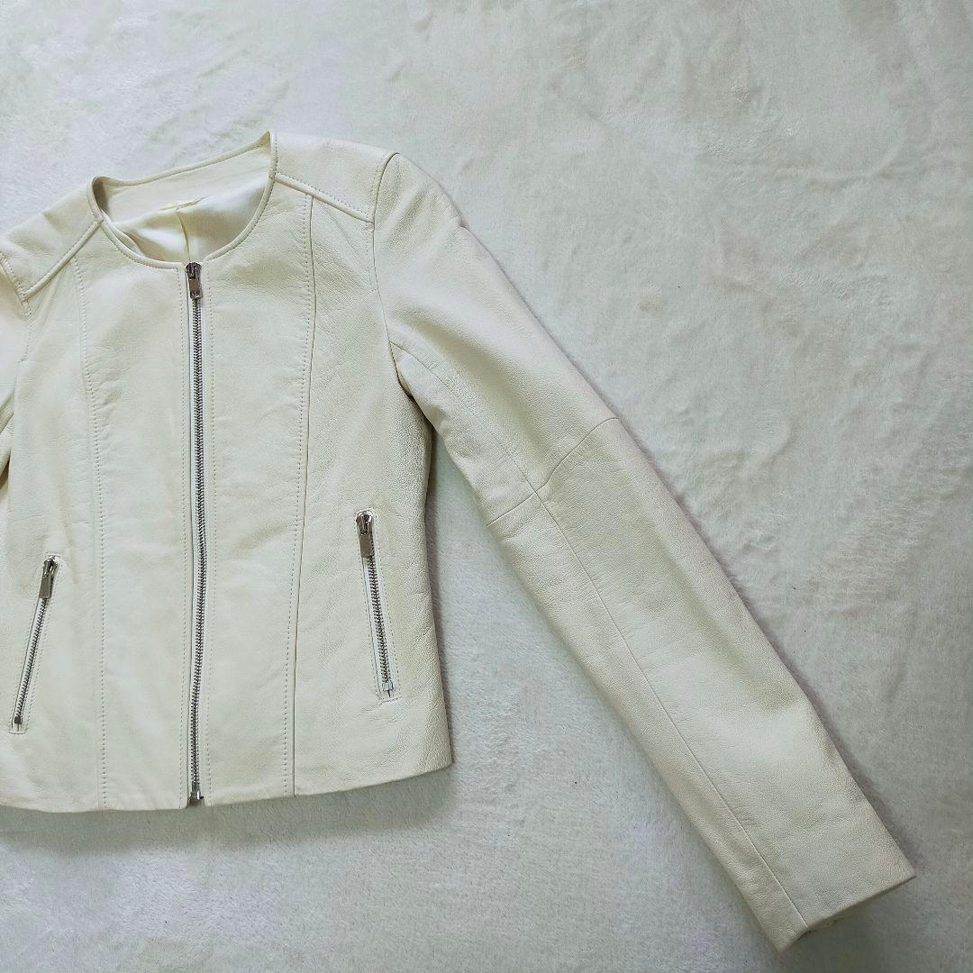 美品　ANAYI　近年モデル　34　ノーカラーレザージャケット