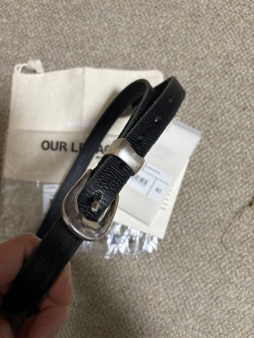ourlegacy 2cm belt black サイズ80