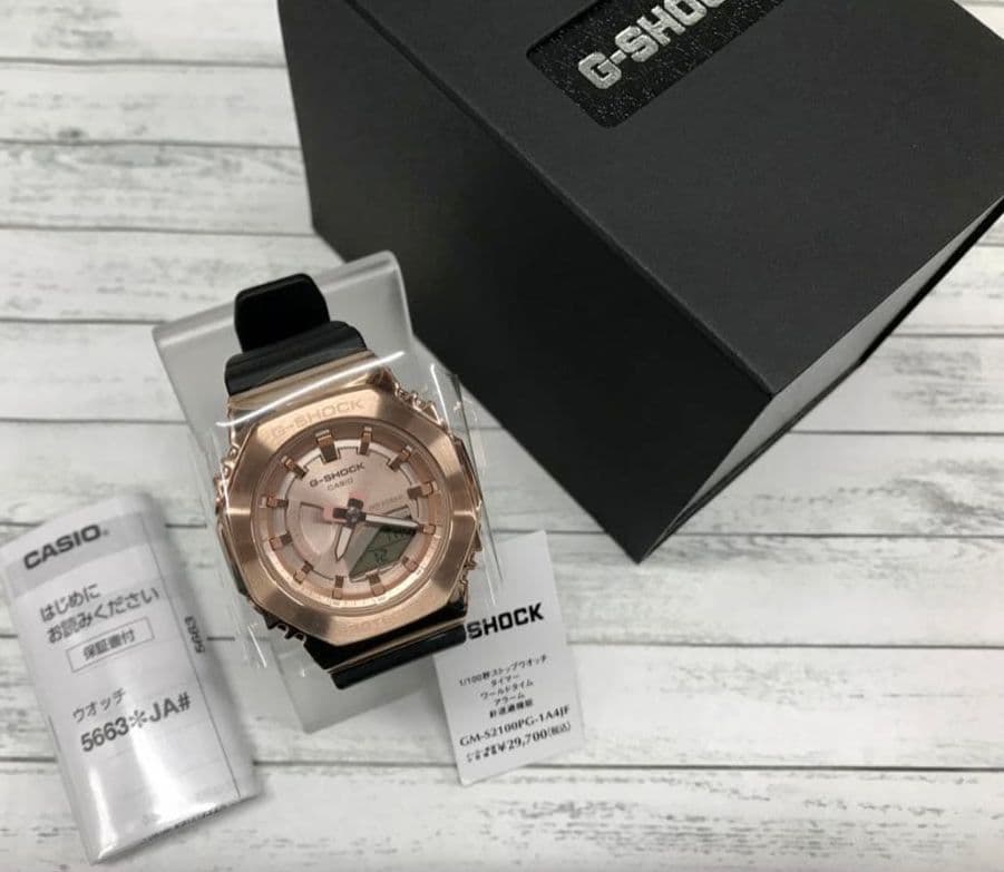 パクチーG-SHOCK GM-S2100PG-1A4JF箱有ピンクゴールド