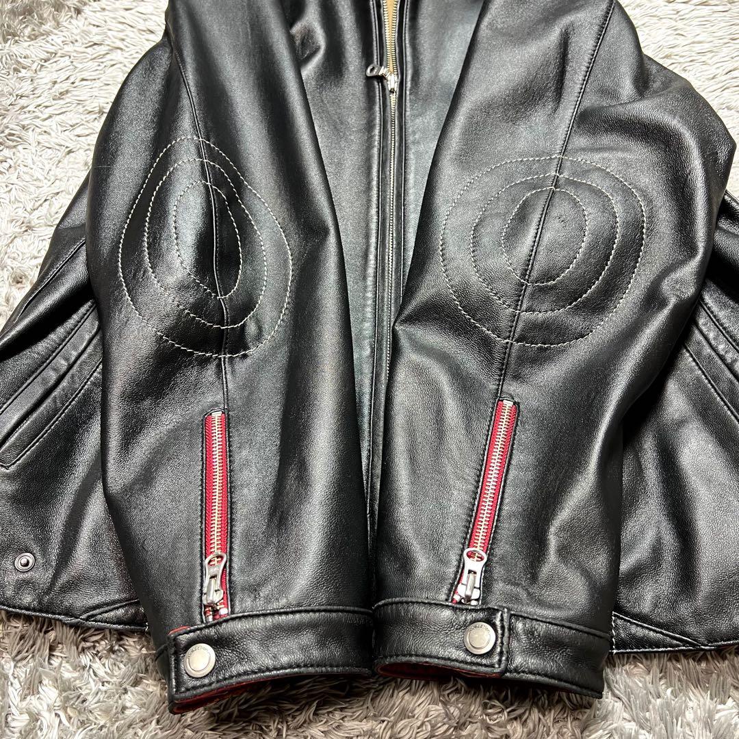 g-stage メンズ ラムレザー シングルライダースジャケット Lサイズ