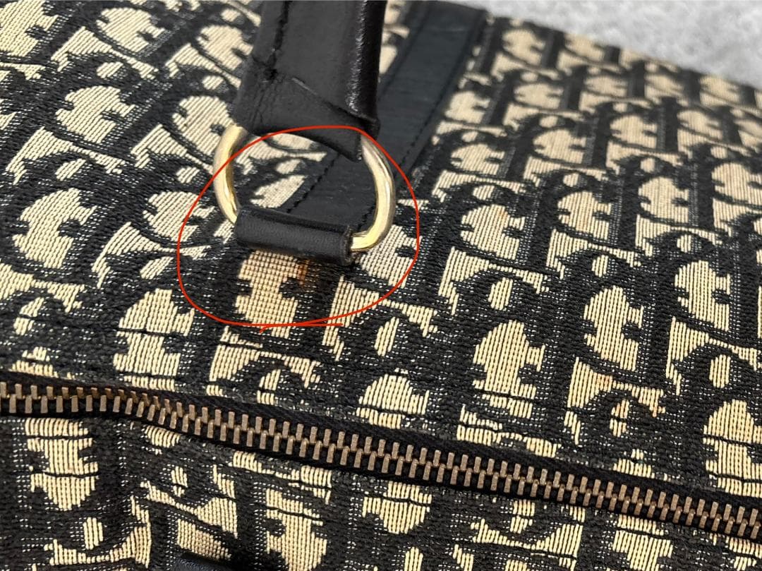 Christian Dior トロッター キャンバス ボストンバッグ ブラック