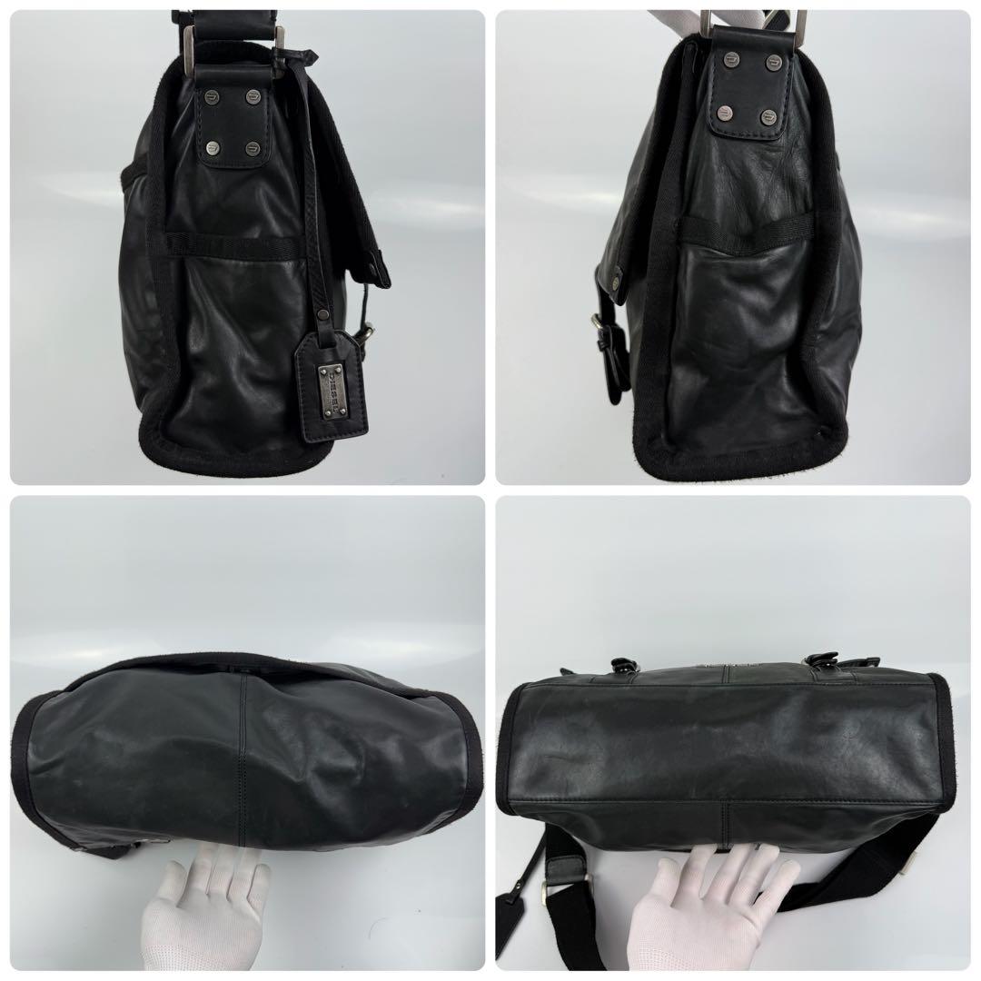 バッグ DIESEL l Logo Leather Messenger Bag