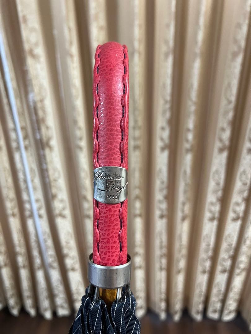 マリアフランチェスコ　長傘　手元レッド