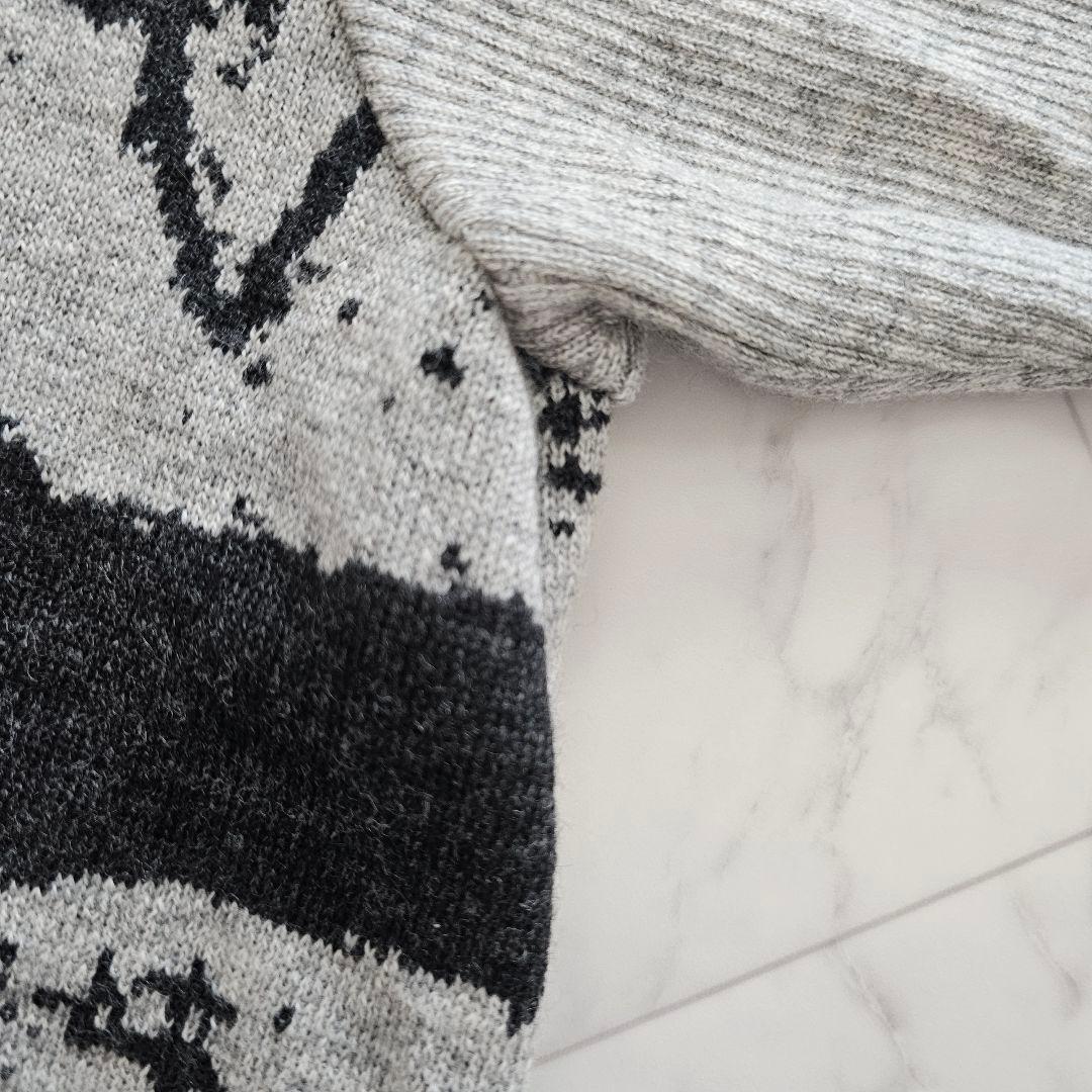 芽風 メフウ センソユニコ 変形 アシンメトリー 総柄 ニット プルオーバー