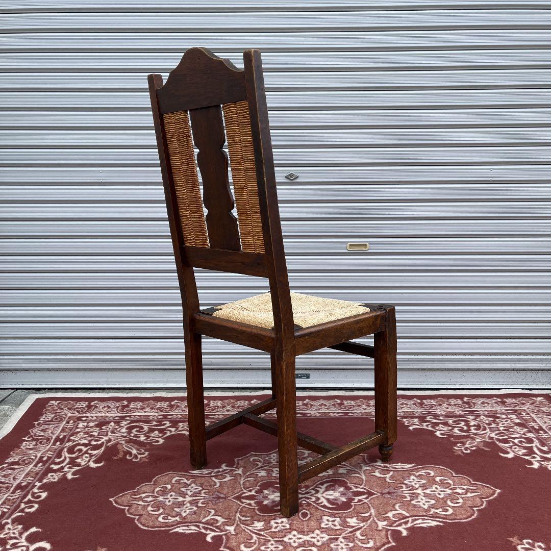 アンティーク古家具 ◾️オーク材 木製家具 ペーパーコードダイニングチェアA
