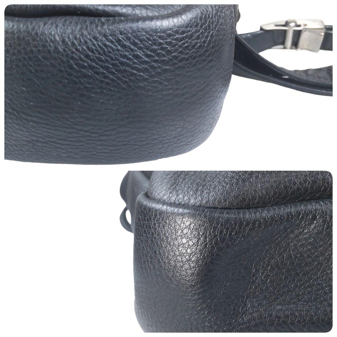 【Ackermann】美品 レザー ショルダーバッグ ターンロック 黒