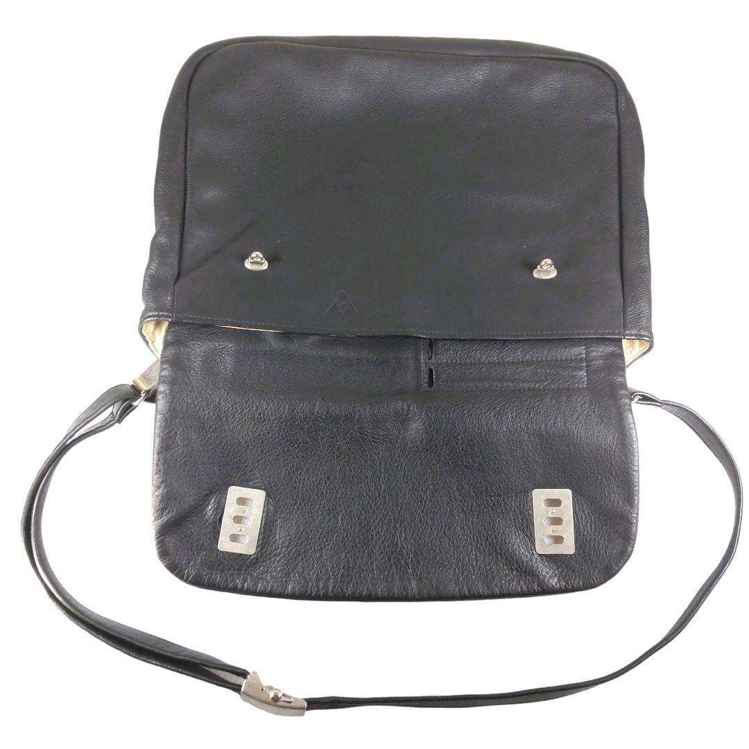 【Ackermann】美品 レザー ショルダーバッグ ターンロック 黒