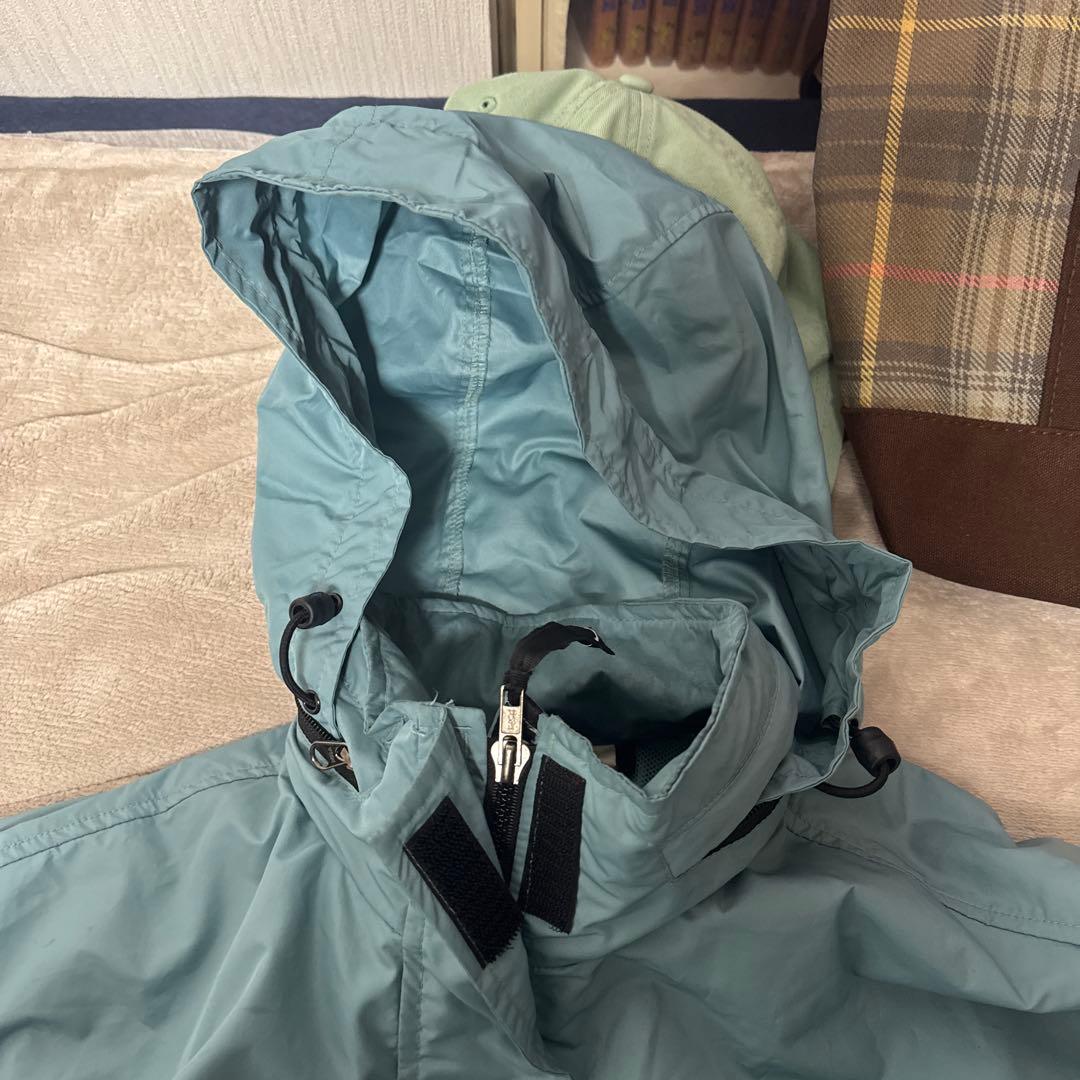 90s Nike ナイロンジャケット 青緑 フード付き