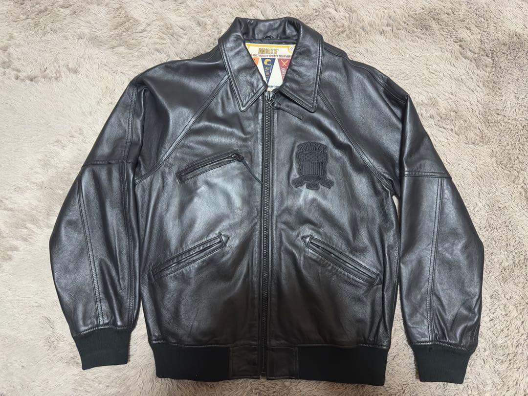 AVIREX ブラックレザージャケット Lサイズ 羊革