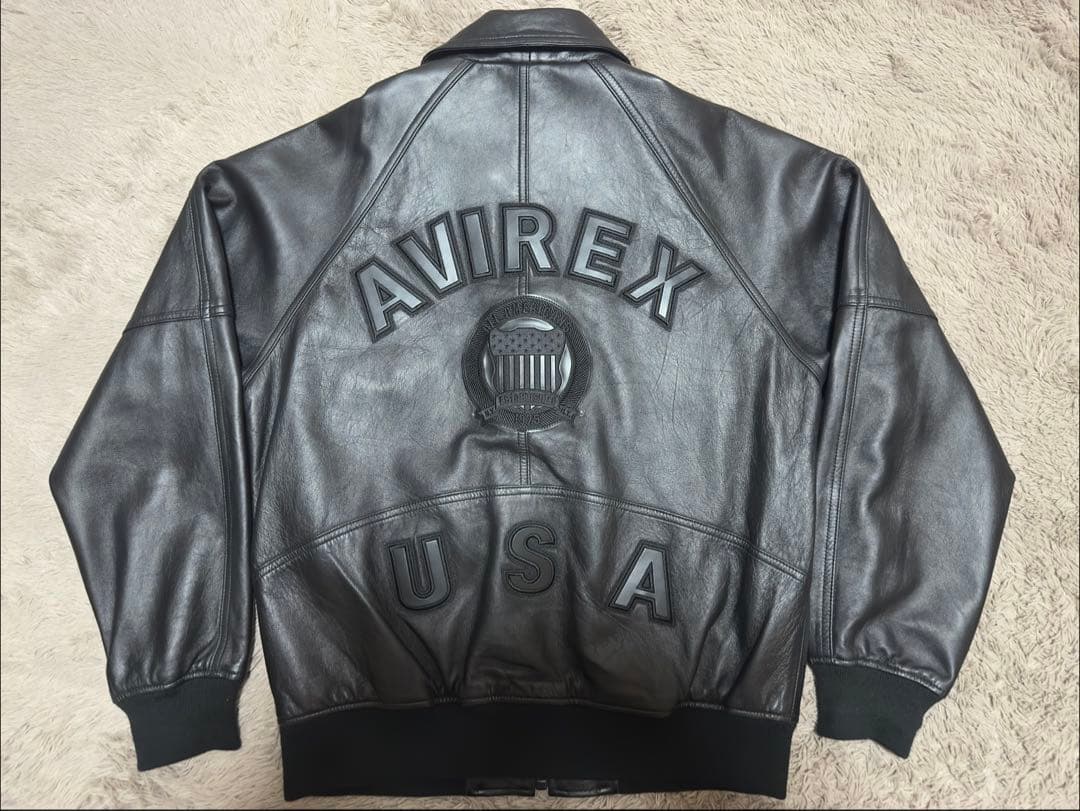 AVIREX ブラックレザージャケット Lサイズ 羊革