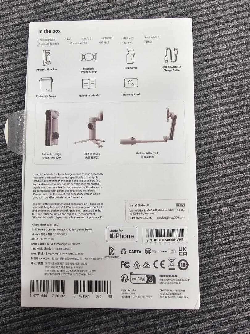 [美品] Insta360 Flow Pro スマートフォン用 スタビライザー