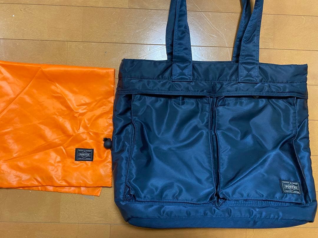 吉田カバン　ポータータンカー　トートバッグ　アイアンブルー　未使用巾着つき