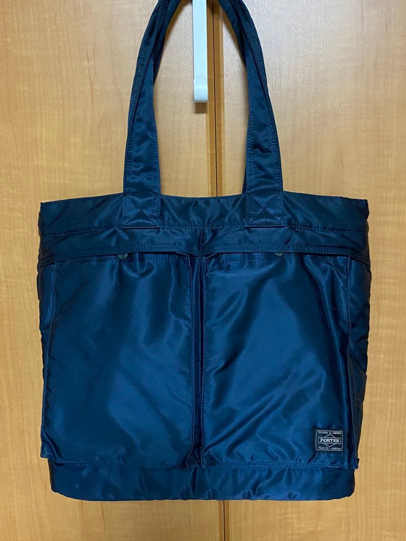 吉田カバン　ポータータンカー　トートバッグ　アイアンブルー　未使用巾着つき