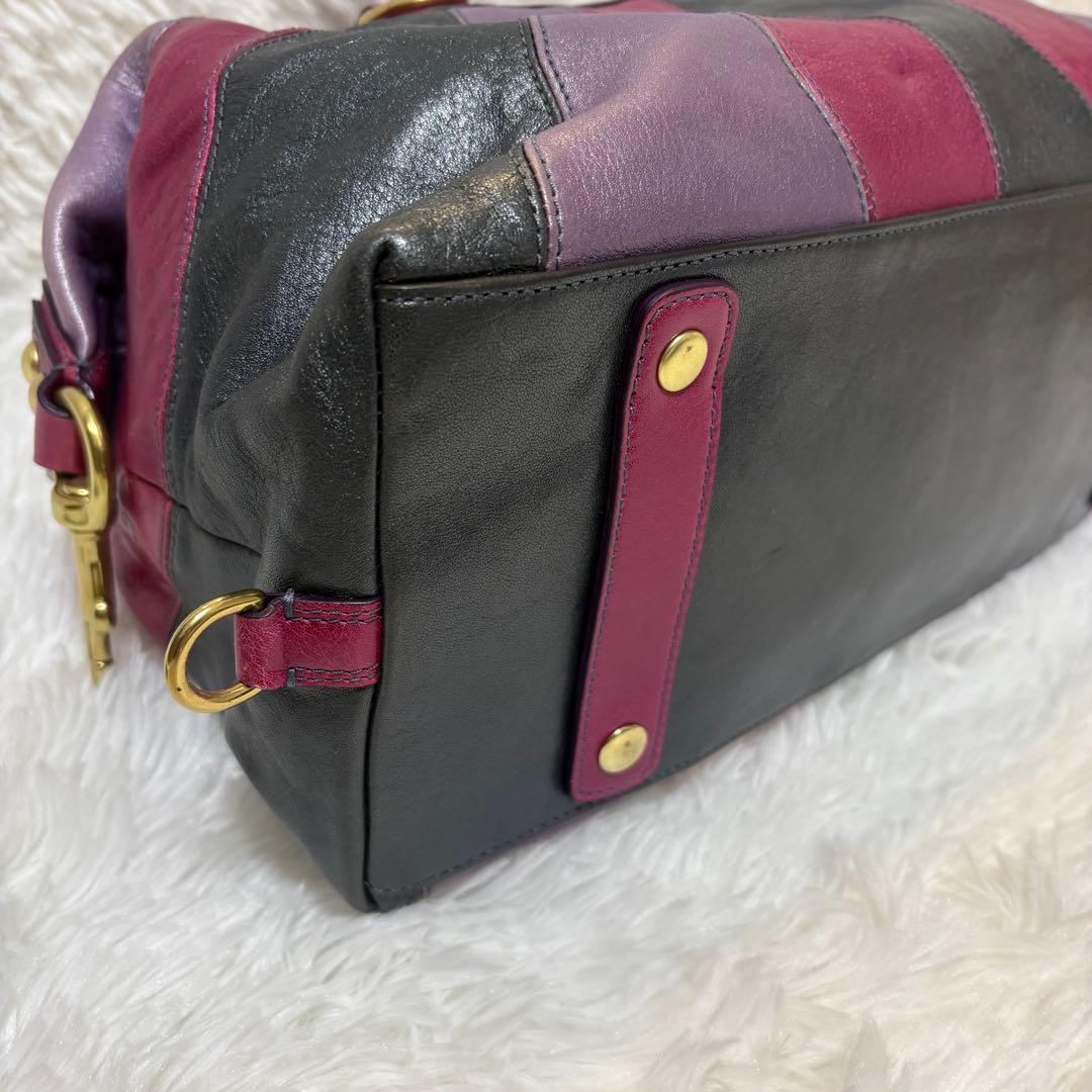 COACH コーチ　マディソン サブリナ レザー マルチカラー　ハンドバッグ