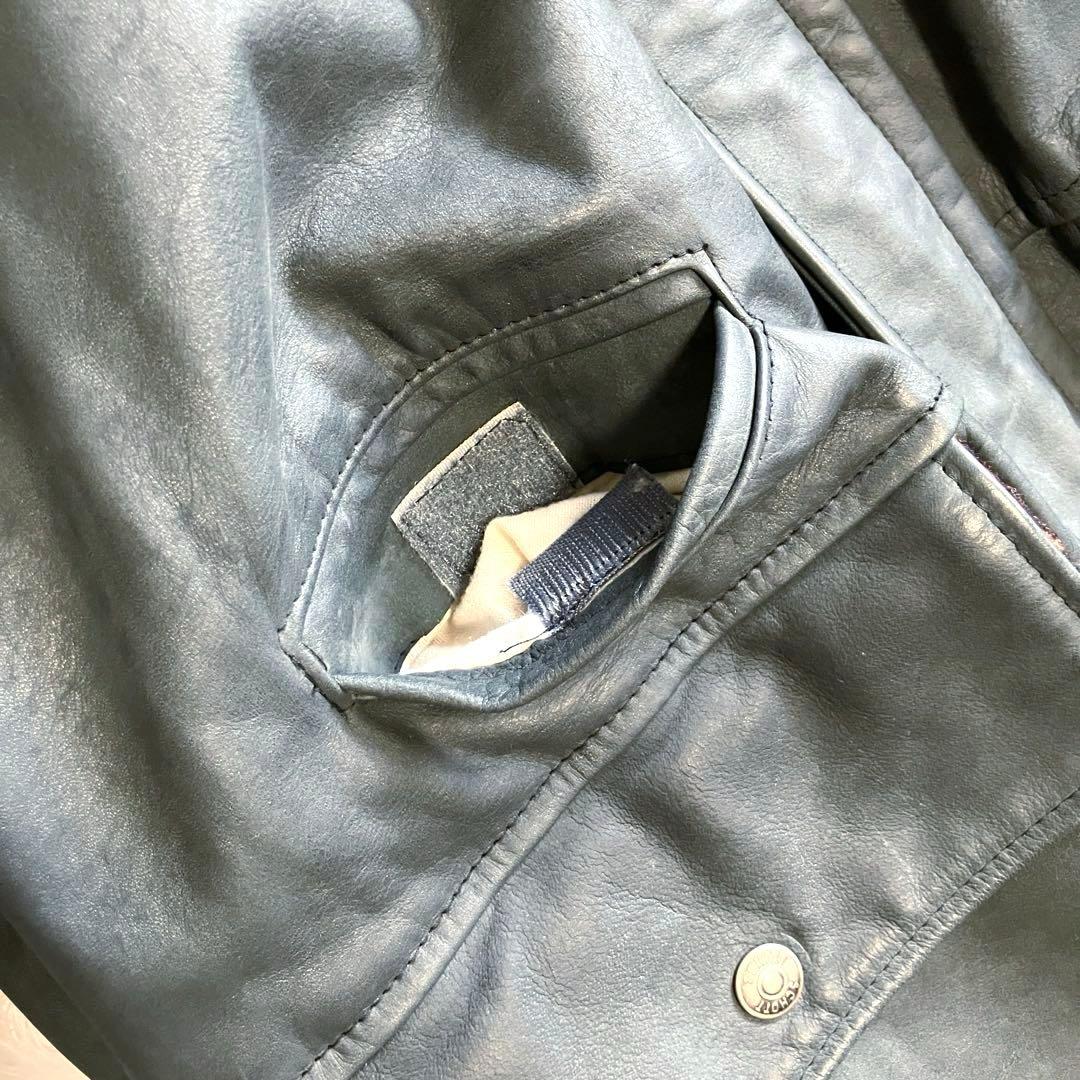 Schott 高級ヌバックレザージャケット　ウールチェック裏地　カーコート