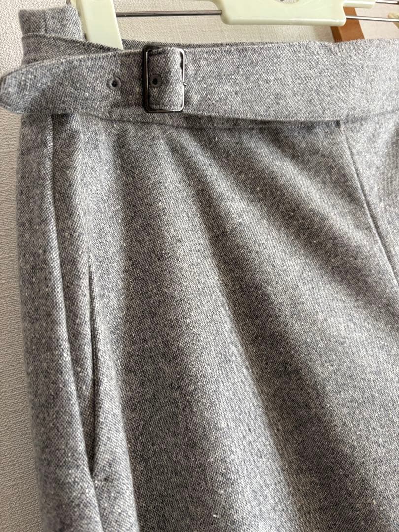 新品 23区L シルクネップツイードガウチョパンツ