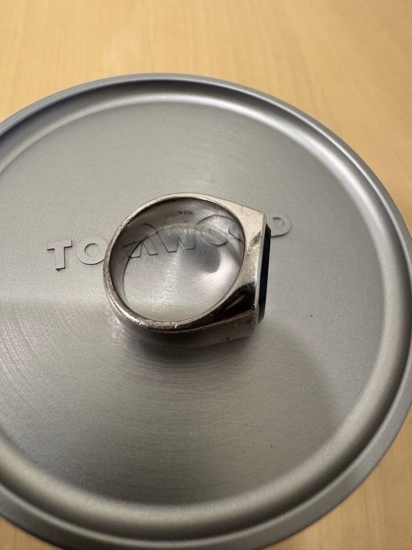 TOMWOOD Blue Hawk Eye Cushion Ring 54サイズ