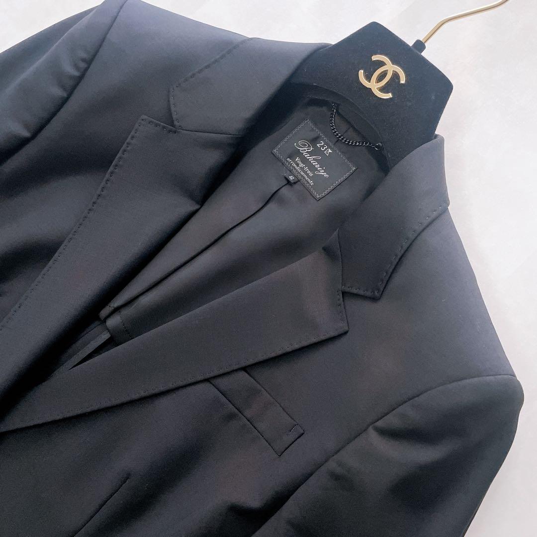 美品✨23区 bahariye 高級生地 パンツスーツセットアップ ブラック