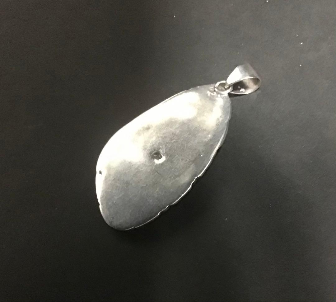 ターコイズ大粒&シルバーペンダントトップ　ネイティブ