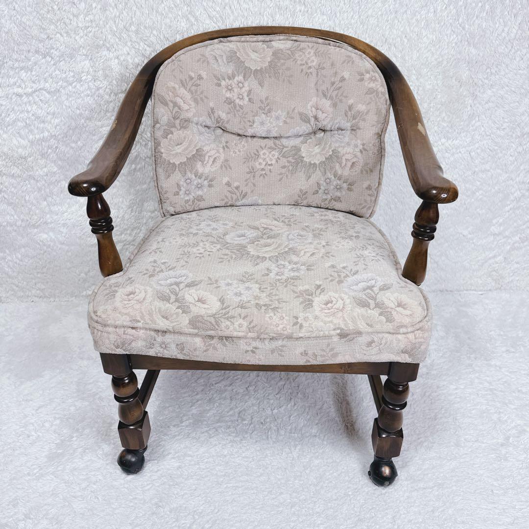 オールドカリモク ダイニングチェア コロニアル キャスター付き ②