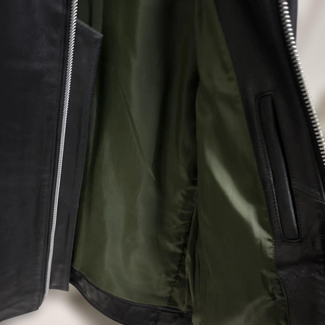 AVIREX ブラックレザー シングル ライダースジャケット