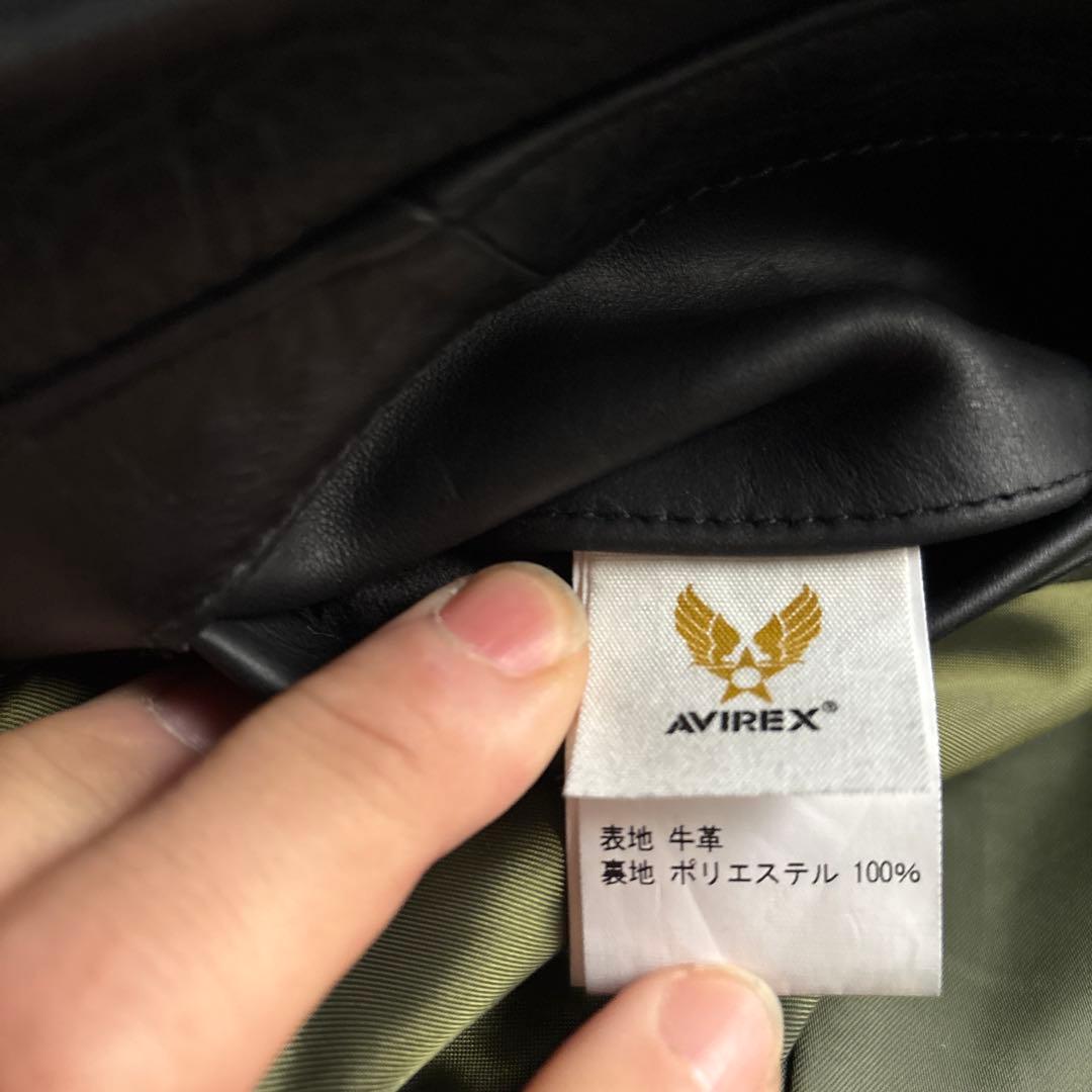 AVIREX ブラックレザー シングル ライダースジャケット