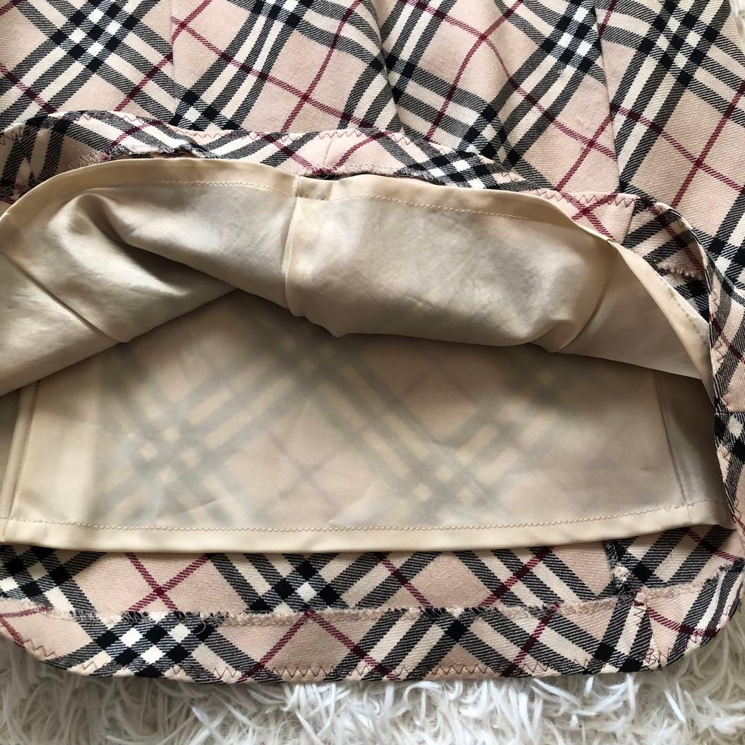 バーバリーロンドン【36】ノースリーブひざ下丈ワンピース　ノバチェックホース刺繍