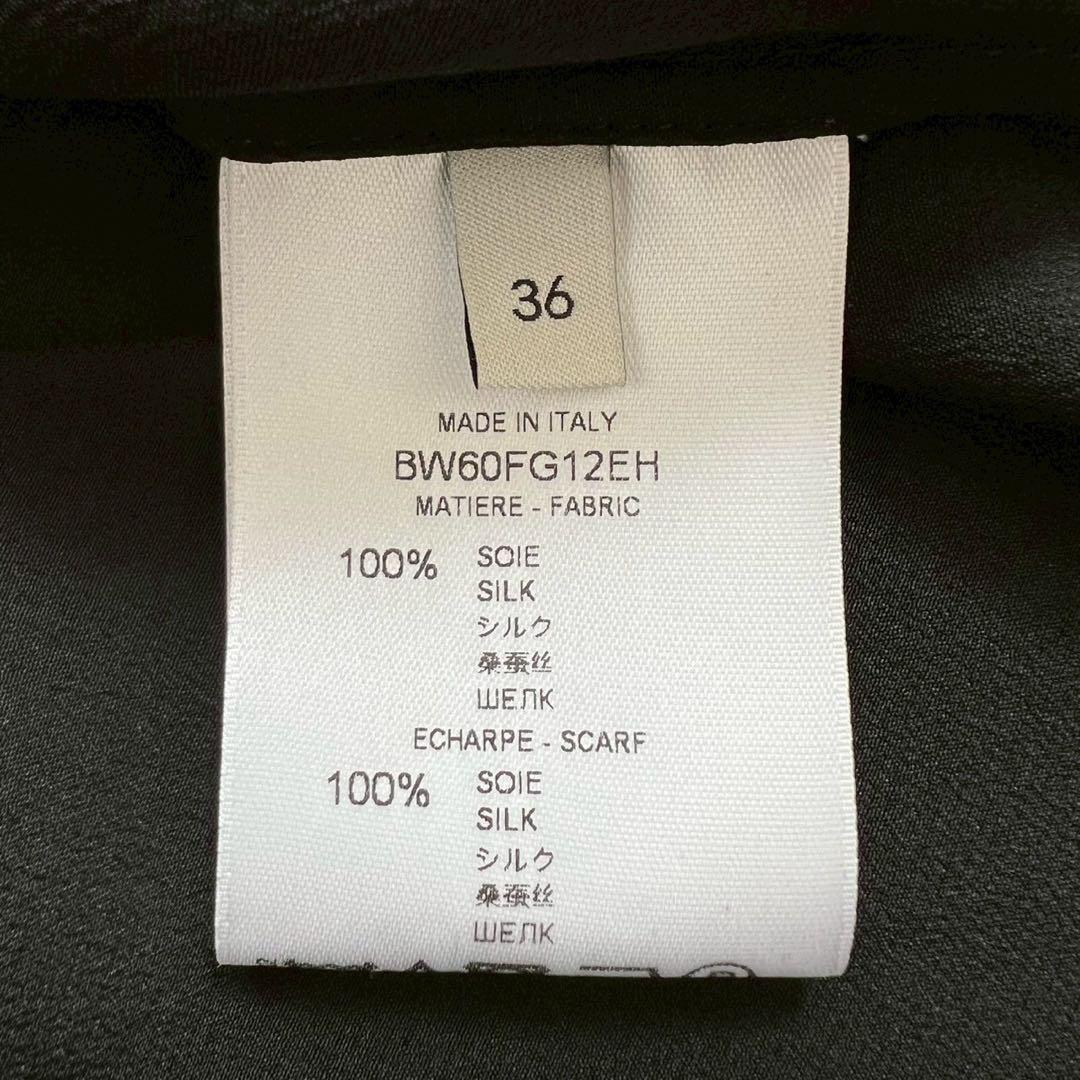 GIVENCHY 近年タグ シルク ロゴボウタイブラウス 2way ブラック