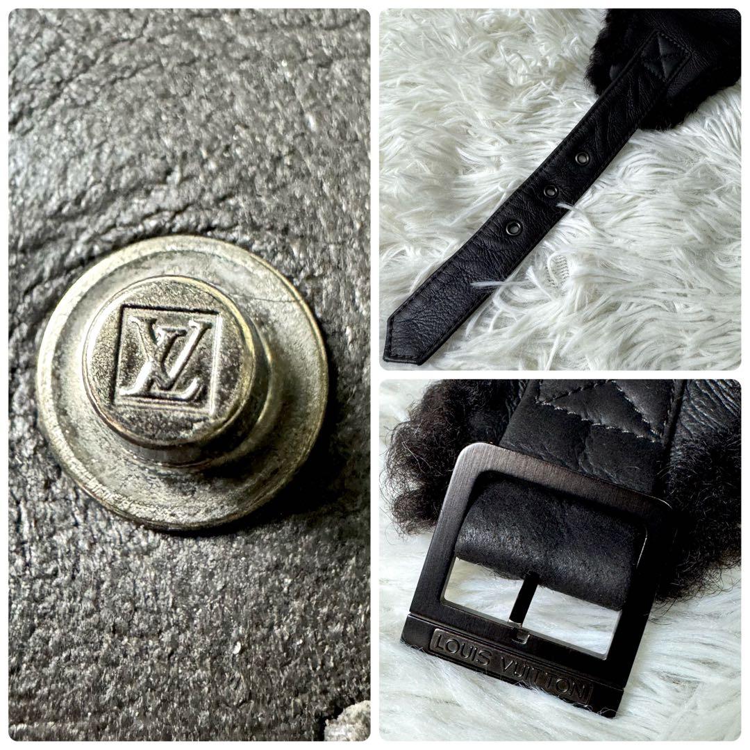 極美品/希少✨ルイヴィトン　ムートン　フライトキャップ　帽子　羊革　ブラウン　M