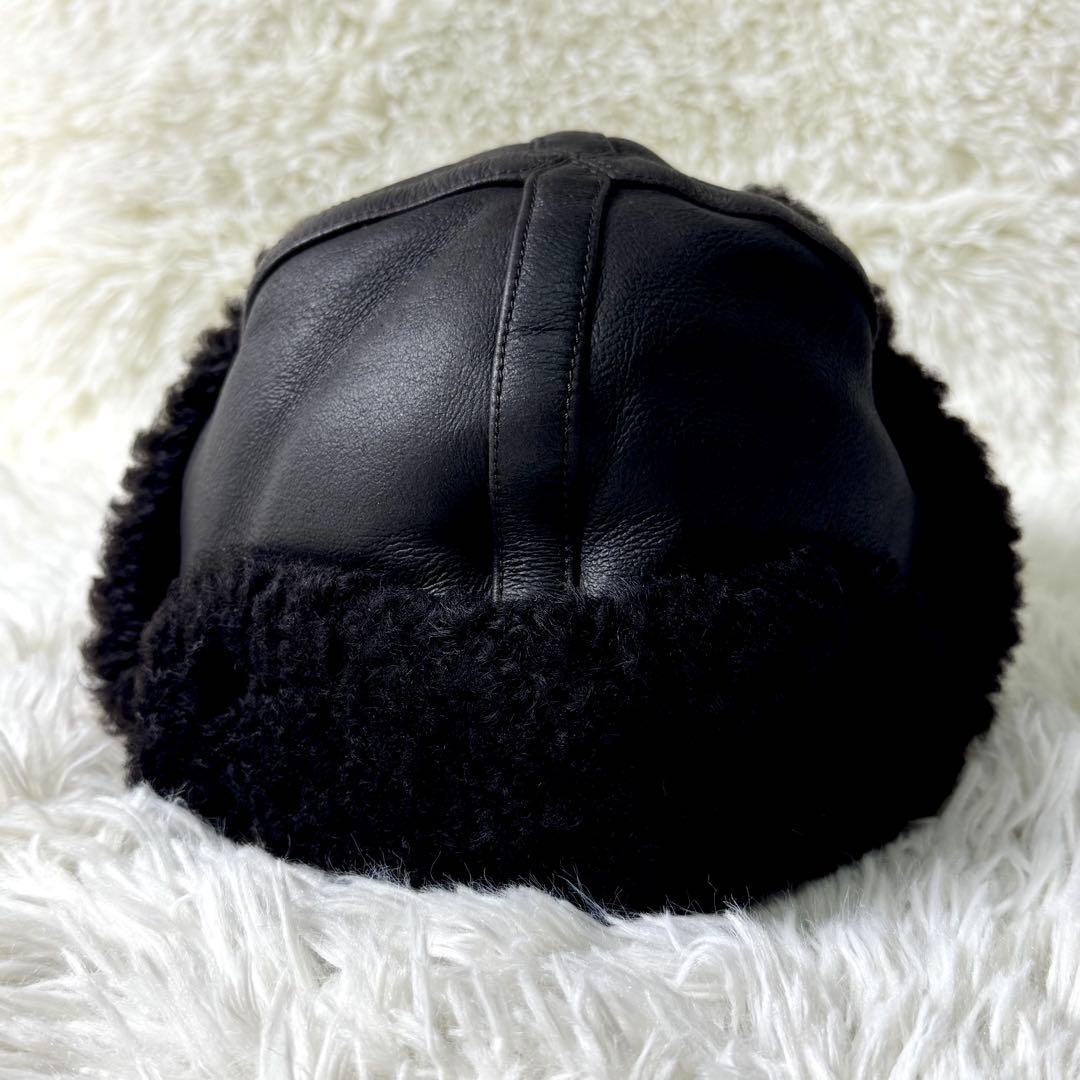 極美品/希少✨ルイヴィトン　ムートン　フライトキャップ　帽子　羊革　ブラウン　M