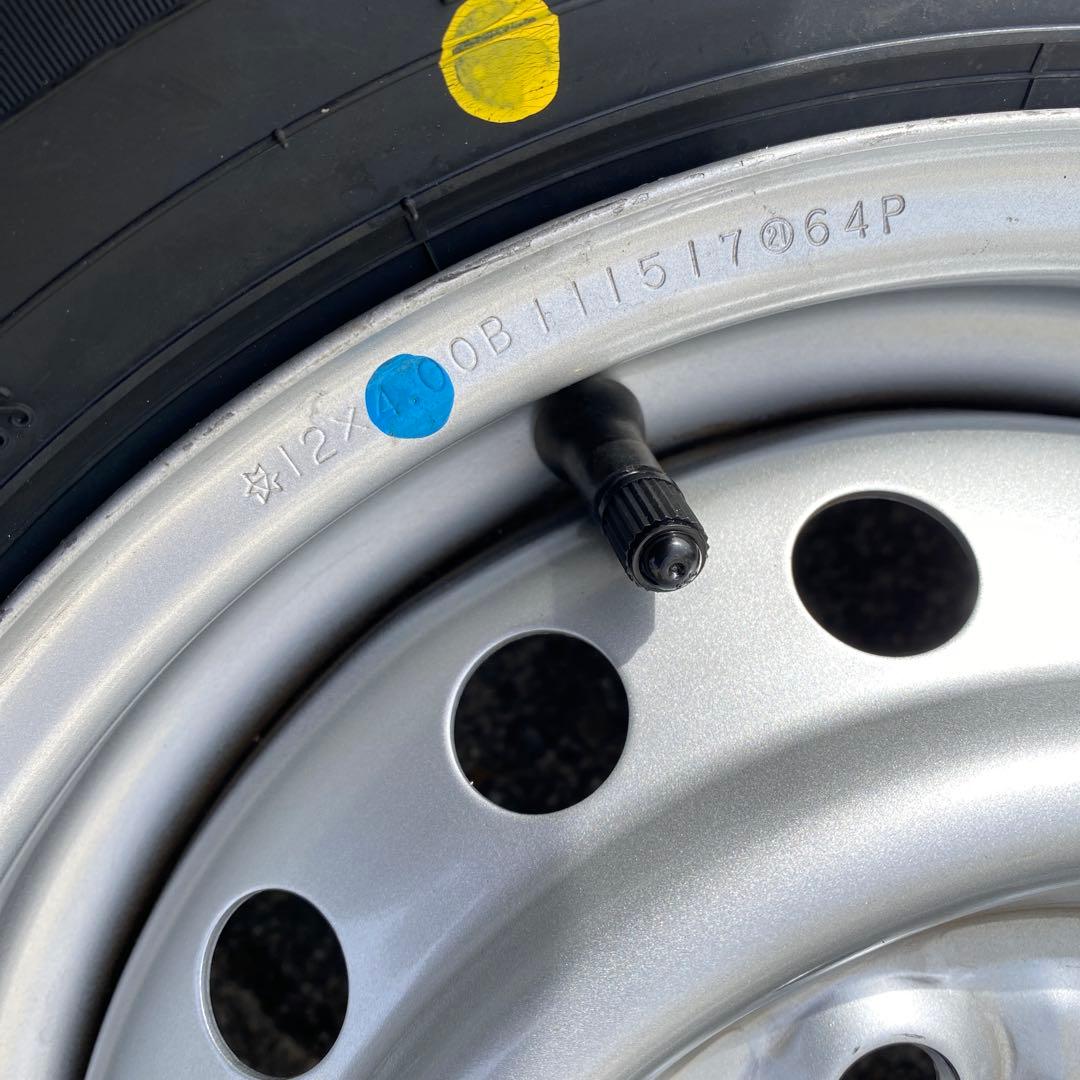 新品ダンロップ145/80R12 80/78N+中古スズキ純正スタッドレスセット