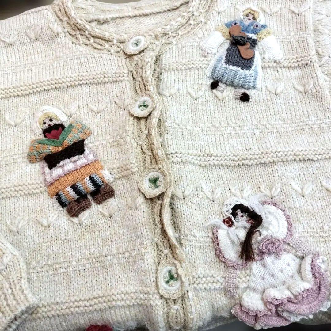 NOUGAT SUGAR　ヌガーシュガー　ニットカーディガン　刺繍　ヴィンテージ
