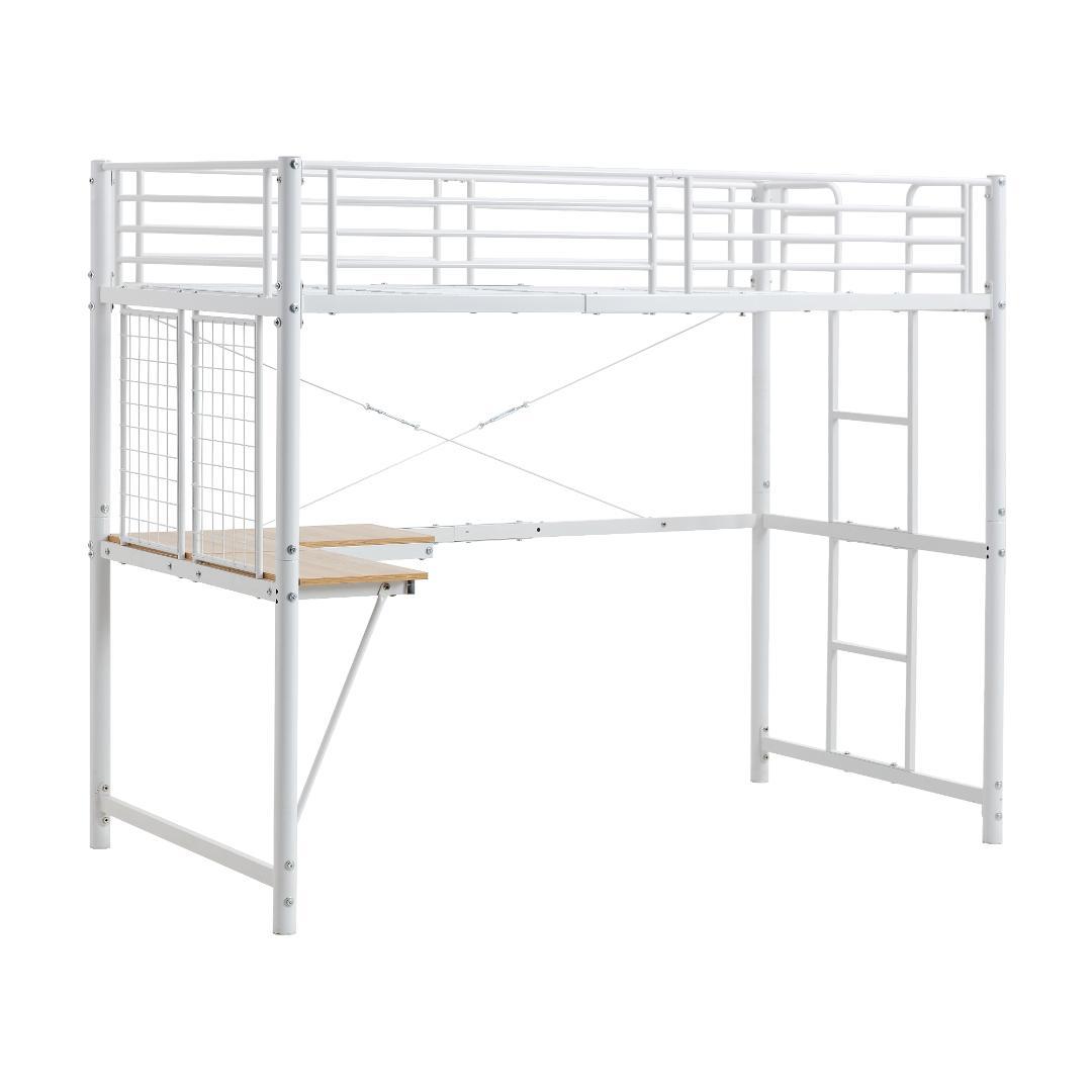 赤字SALE！ロフトベッド シングル デスク・スチールネット付き 2COLOR