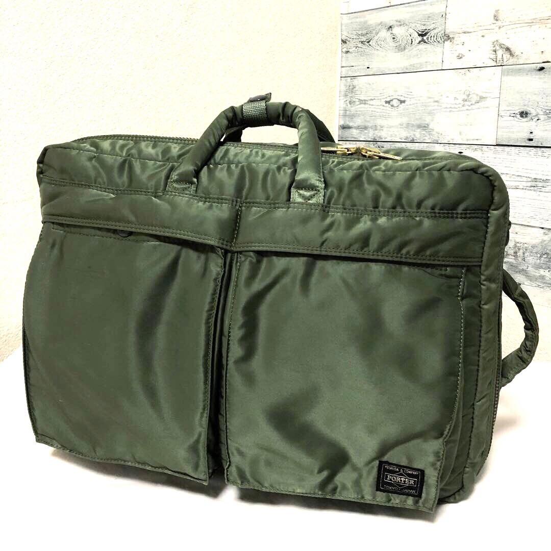 極美品✨廃盤 ポータータンカー ビジネスバッグ 3way A4可 大容量 セージ