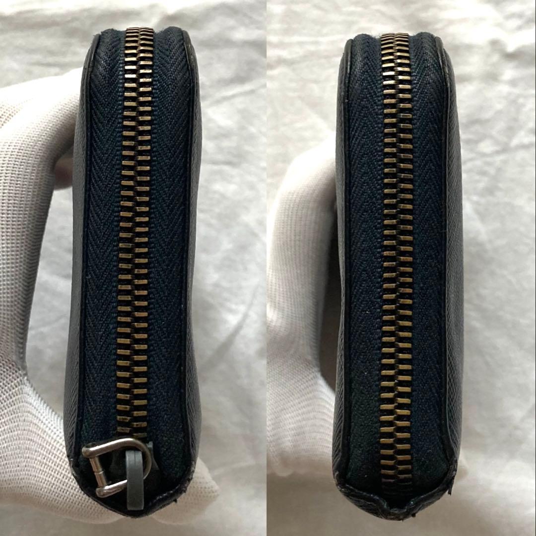 人気　プラダ　長財布　メタルロゴ　サフィアーノレザー　ラウンドジップ　紺色