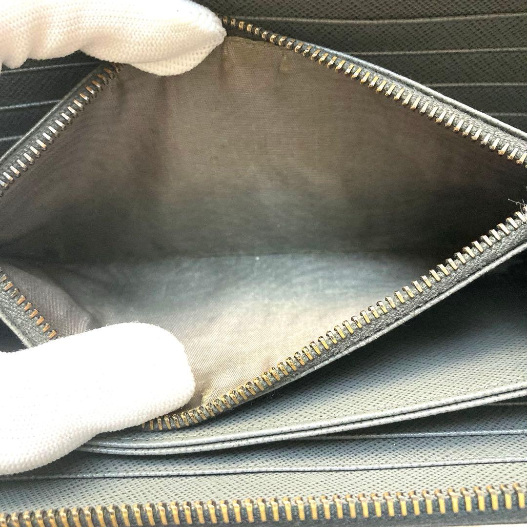 人気　プラダ　長財布　メタルロゴ　サフィアーノレザー　ラウンドジップ　紺色