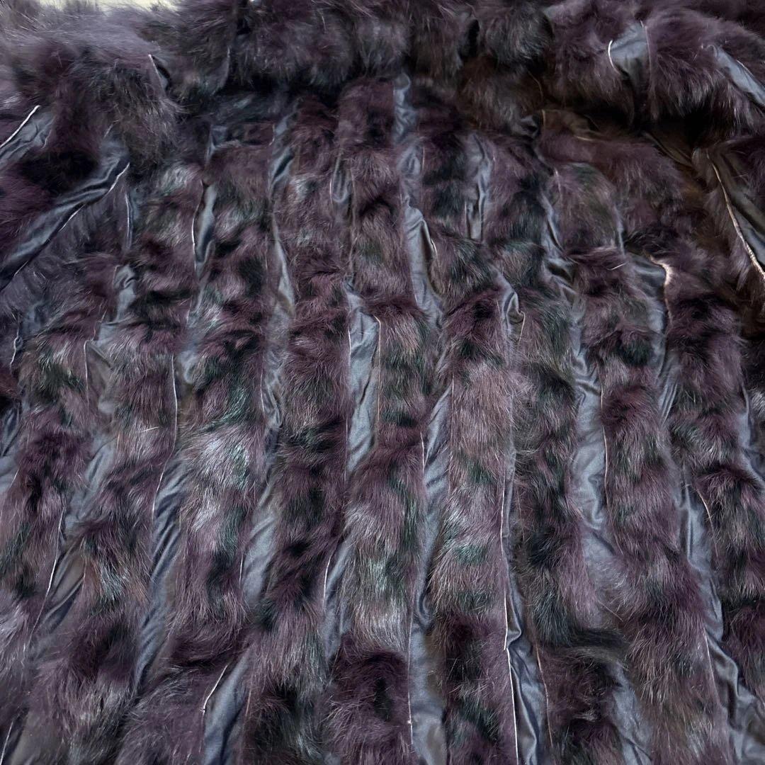 パープル ライニング ダッフルコート　インナーファー