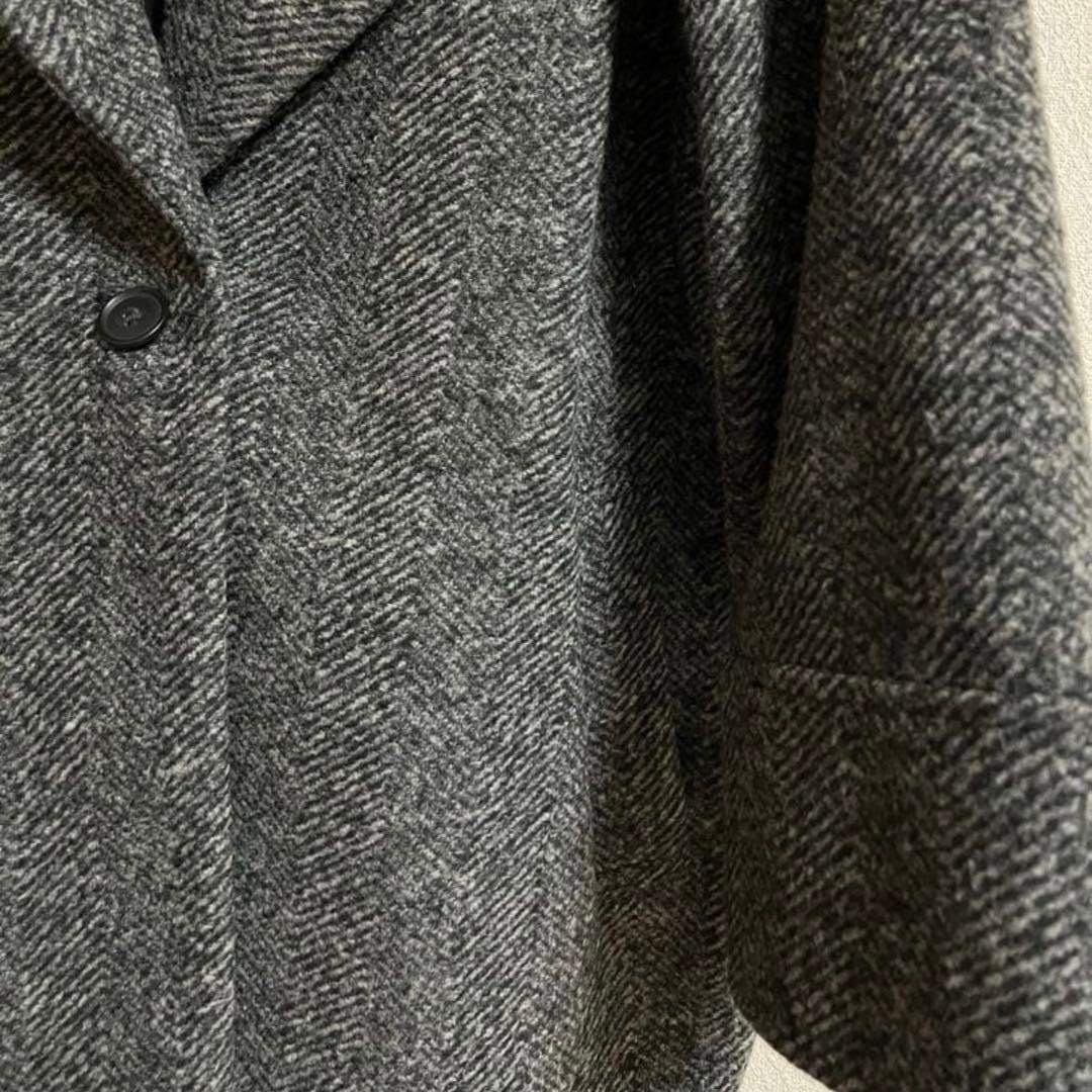 スピックアンドスパン　ダブルスライバーヘリンボーンミドルコート