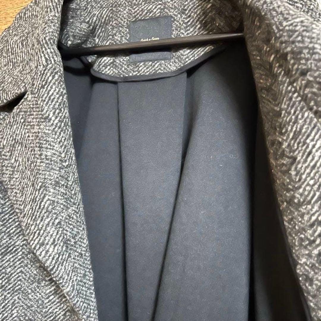 スピックアンドスパン　ダブルスライバーヘリンボーンミドルコート