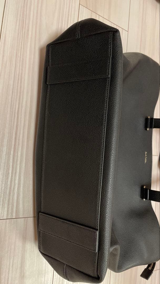 【Paul Smith】インレイドストライプハンドル トートバック　ブラック