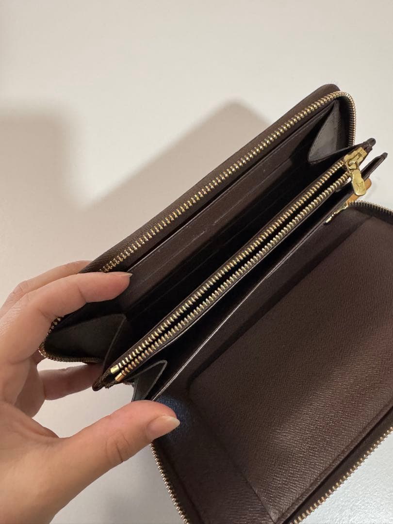 ダミエ・キャンバス 長財布 ゴールドファスナー