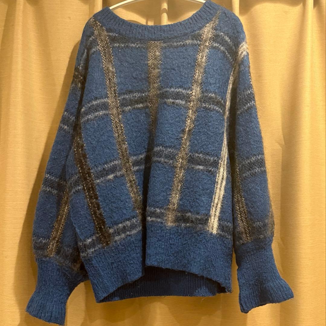 MOHAIR STRANGE CHECK KNIT　アメリヴィンテージ