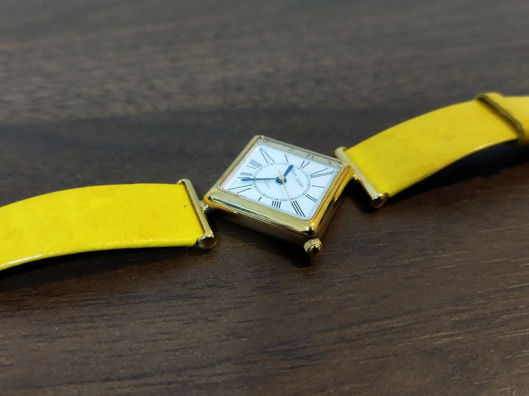 ●ピエールラニエ 腕時計 時計 クォーツ スクエア ひし形 ゴールド イエロー