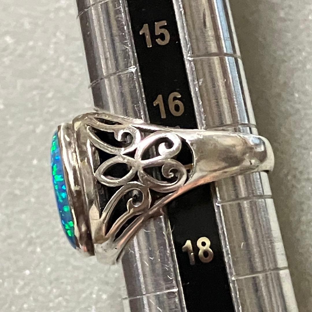 オパール SILVER 925 指輪 シルバーリング 17号