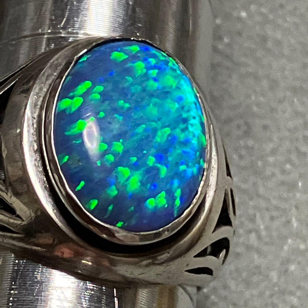 オパール SILVER 925 指輪 シルバーリング 17号