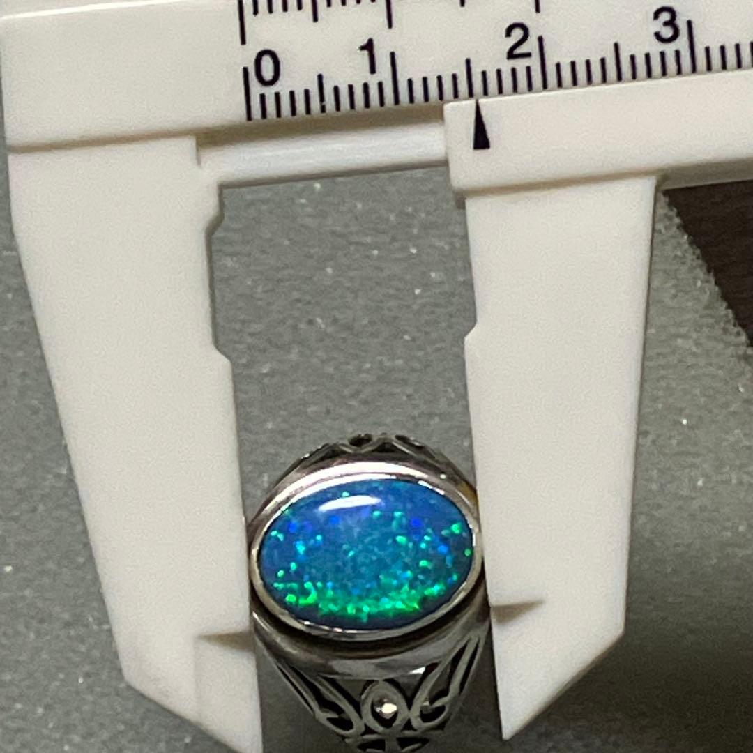 オパール SILVER 925 指輪 シルバーリング 17号