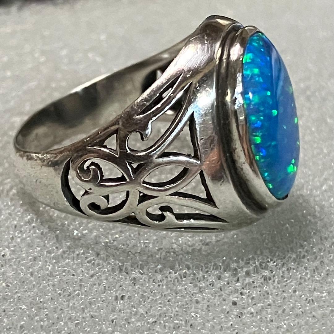 オパール SILVER 925 指輪 シルバーリング 17号