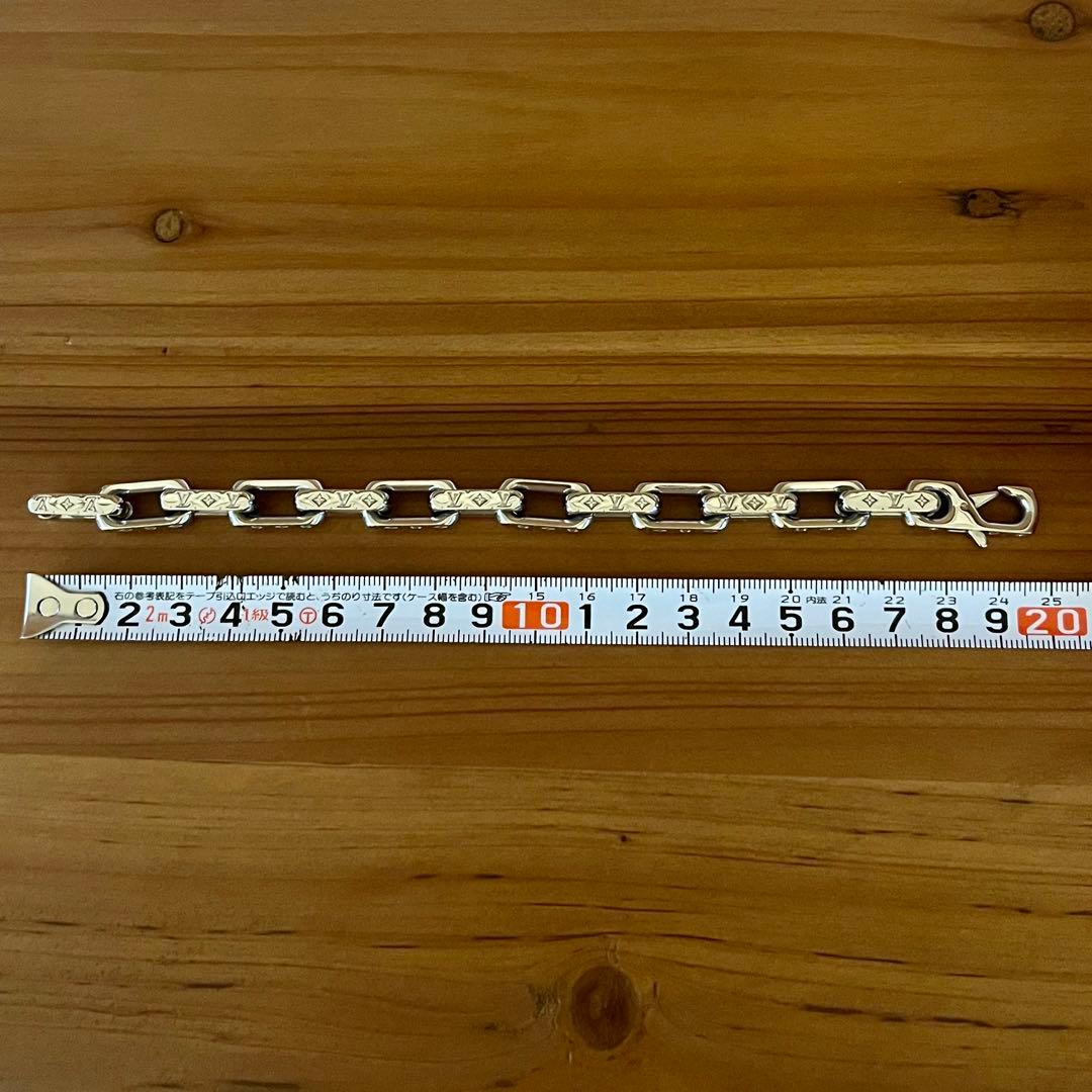 【正規品】ヴィトン ブレスレット コリエ チェーンモノグラム メタルシルバー