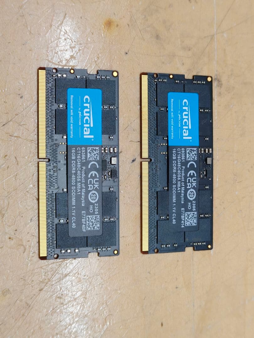 Crucial SODIMM DDR5-4800 32GBセット