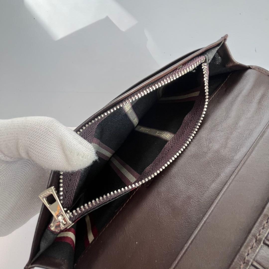 未使用保管✨️ Bally バリー　ストライプ　長財布　財布　ブラウン　メンズ